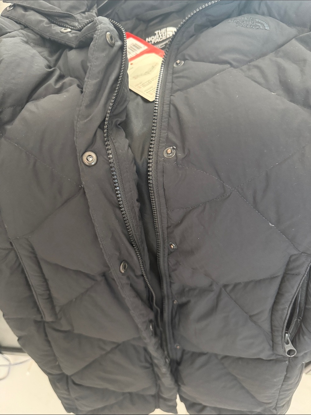 The North Face ❄️☃️Women’s Black Quilted Long Puffer Jacket with Hood - Picture 7 of 7